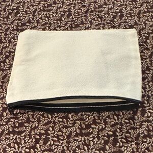 New Blank Canvas Zipper Pouch - Cream/Black Makeup or Travel Bag